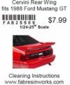 Cervini Wing fits AMT1988 Ford Mustang 1/25