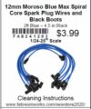12mm Moroso Blue Max Spiral Core Spark Plug Wires and Black Boots 1/24 - 1/25th Scale
