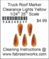 1/24th - 1/25th Yellow Truck Roof Clearance Marker Lights